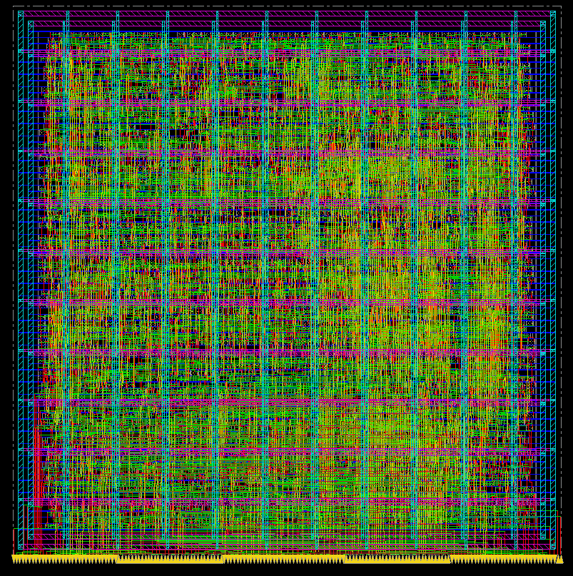 Automated PnR layout of the entire RV32I CPU