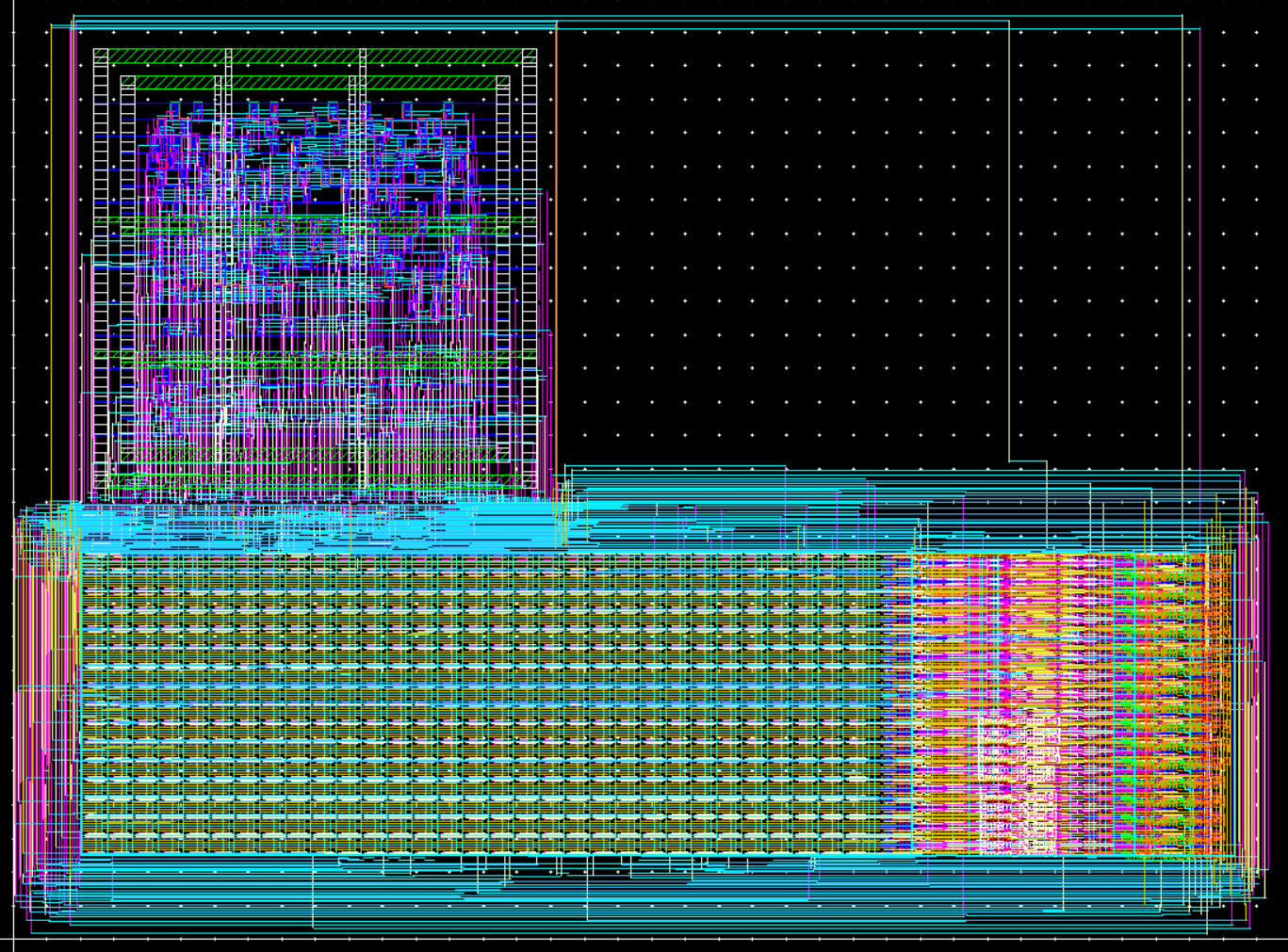 Automated PnR layout of the control unit integrated with my custom datapath layout